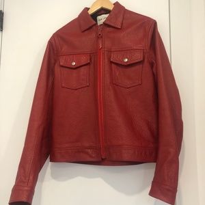 Our Legacy Red Leather Jacket